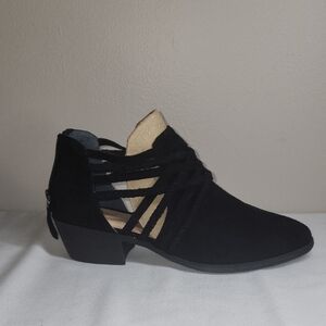 Caslon Black Suede Cutout Ankle Booties